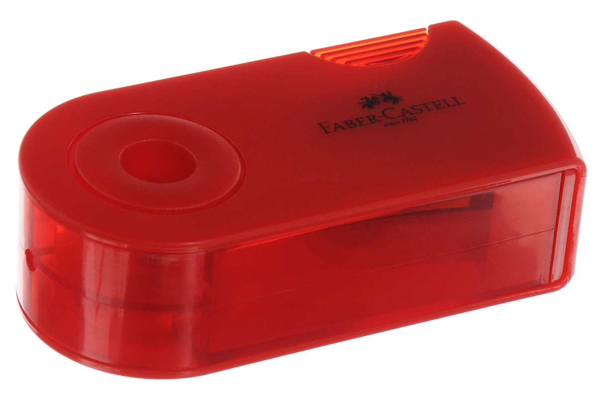 Faber-Castell Точилка двойная Sleeve цвет красный182701 Faber-Castell Точилка двойная Sleeve цвет красный182701Точилка двойная Faber-Castell Sleeve выполнена из прочного пластика красного цвета. В точилке имеются два отверстия для карандашей разного диаметра, подходит для различных видов карандашей. Эргономичная форма контейнера обеспечивает стабильное положение кисти. Карандаш затачивается легко и аккуратно, а опилки после заточки остаются в специальном контейнере повышенной вместимости.