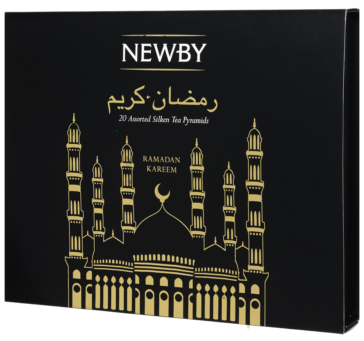 Newby Рамадан подарочный набор листового чая в пирамидках (4 вкуса), 20 шт899000 Newby Рамадан подарочный набор листового чая в пирамидках (4 вкуса), 20 шт899000Newby Рамадан - подарочный набор в коробке с тисненым логотипом. Упаковка содержит 4 вида крупнолистового чая в пирамидках: English Breakfast - популярная смесь черных сортов чая из Ассама, Цейлона и Кении. Сбалансированный терпкий солодовый вкус с приятными цитрусовыми и пряными нотками. Чашка крепкого чая насыщенного янтарного цвета и богатого вкуса идеальна для начала дня. Earl Grey - насыщенный черный чай с натуральным ароматом и цитрусовым вкусом спелого бергамота. Upper Assam - насыщенный черный индийский чай летнего сбора с богатым солодовым вкусом, ореховыми нотками и пьянящим ароматом. Jasmine Princes - это скрученные вручную из нежных типсов жемчужины зеленого чая, ароматизированные свежими цветами жасмина.
