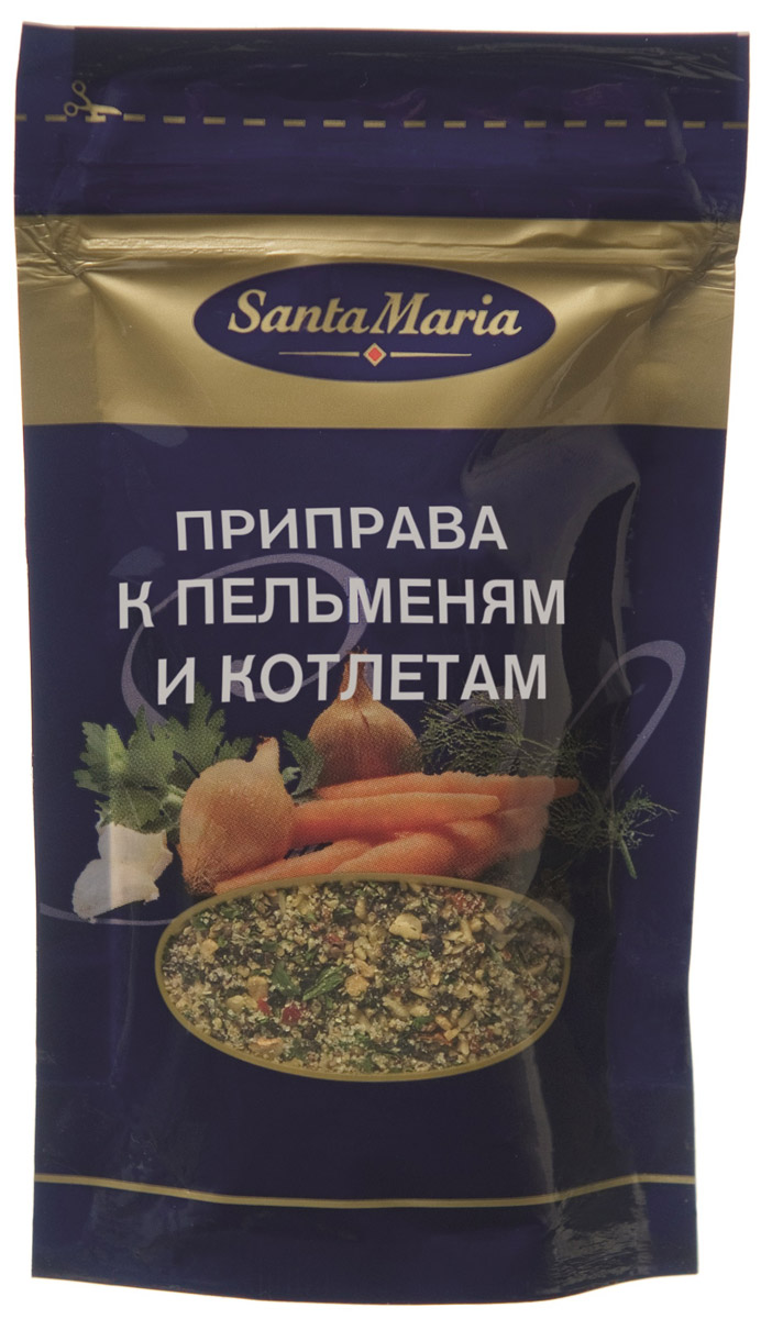 Santa Maria Приправа к пельменям и котлетам, 30 г13007 Santa Maria Приправа к пельменям и котлетам, 30 г13007Приправа Santa Maria подходит для котлет и других блюд из фарша. Добавьте приправу в кипящую воду при варке пельменей и приготовьте соус к пельменям, добавив приправу в сметану.