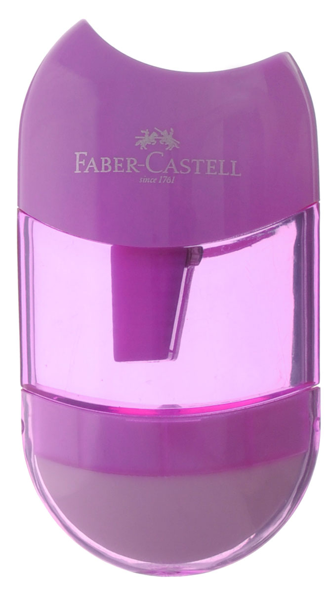 Faber-Castell Точилка с контейнером и ластиком цвет сиреневый183601 Faber-Castell Точилка с контейнером и ластиком цвет сиреневый183601Точилка Faber-Castell - качественная простая точилка с контейнером для стружек и ластиком. Точилка предназначена для классических, трехгранных, простых и цветных карандашей.