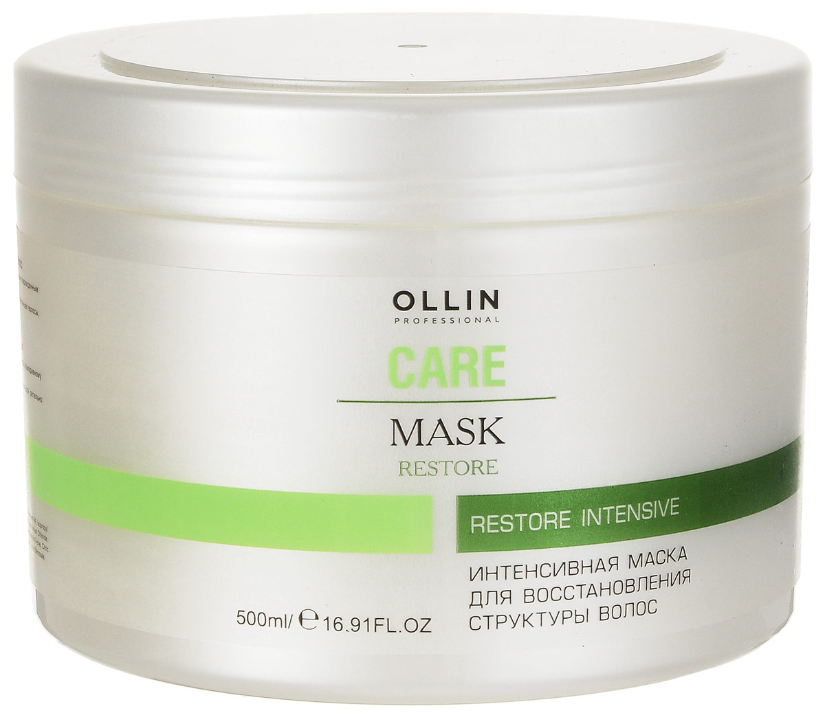 Ollin Интенсивная маска для восстановления структуры волос Care Restore Intensive Mask 500 мл721388/4620753727083 Ollin Интенсивная маска для восстановления структуры волос Care Restore Intensive Mask 500 мл721388/4620753727083Интенсивная маска для восстановления структуры волос Ollin Care Restore Intensive Mask. Потрясающая по эффекту, восстанавливающая маска Ollin для сухих, осветлённых, обесцвеченных, химически завитых и уставших волос, утративших жизненную силу. Питает волосы кератиновым протеином. Возвращает блеск и здоровый вид тусклым волосам, повреждённым химическими процедурами. Действие маски Ollin restore intensive mask основано на силе активных компонентов и растительных экстрактов: Витаминный комплекс из 11 экстрактов растений обеспечивает максимальный уход, восстанавливает волосы изнутри и одновременно защищает от агрессивного воздействия окружающей среды. Масло миндаля увлажняет, питает, смягчает, кондиционирует и разглаживает поверхность волоса. Результат: мягкие, блестящие и послушные волосы. Минеральные вещества заново выстраивают разрушенную структуру волоса.