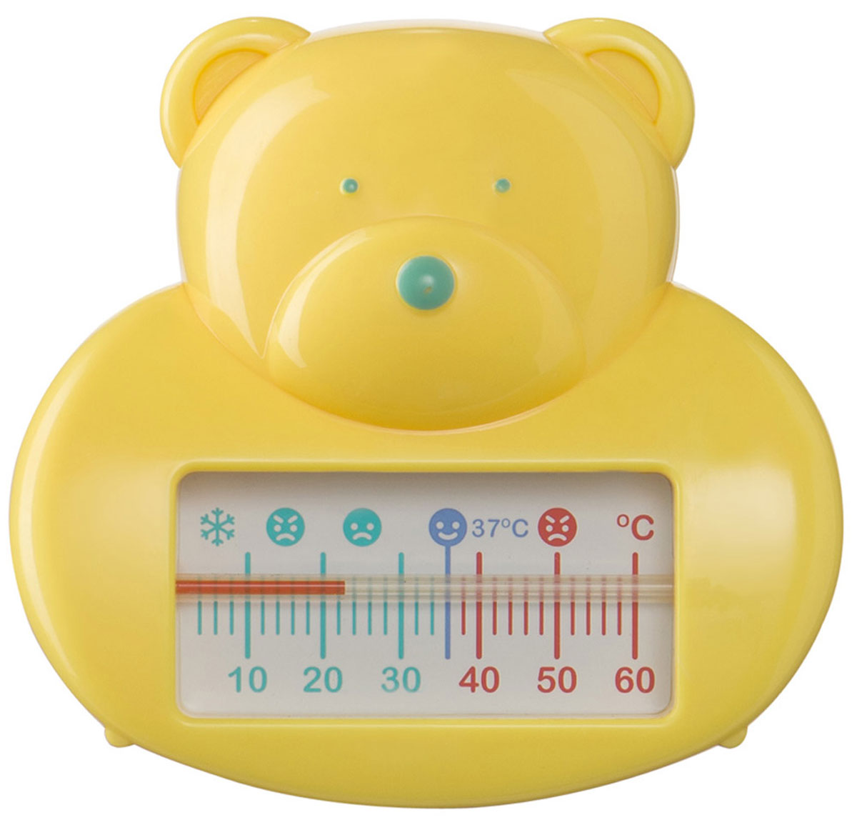 Happy Baby Термометр для воды Мишка18002 YELLOW Happy Baby Термометр для воды Мишка18002 YELLOWЗабавная форма термометра в виде мишки порадует малыша во время купания, а удобная шкала поможет определить оптимальную температуру для купания. Термометр используется для измерения температуры воды. Никогда не оставляйте ребенка без присмотра во время купания. Перед купанием убедитесь, что температура воды не выше 37 °C. Перед тем, как опустить термометр в ванну, перемешайте воду. Затем опустите термометр в воду и держите как минимум одну минуту. Перед использованием необходимо вымыть.