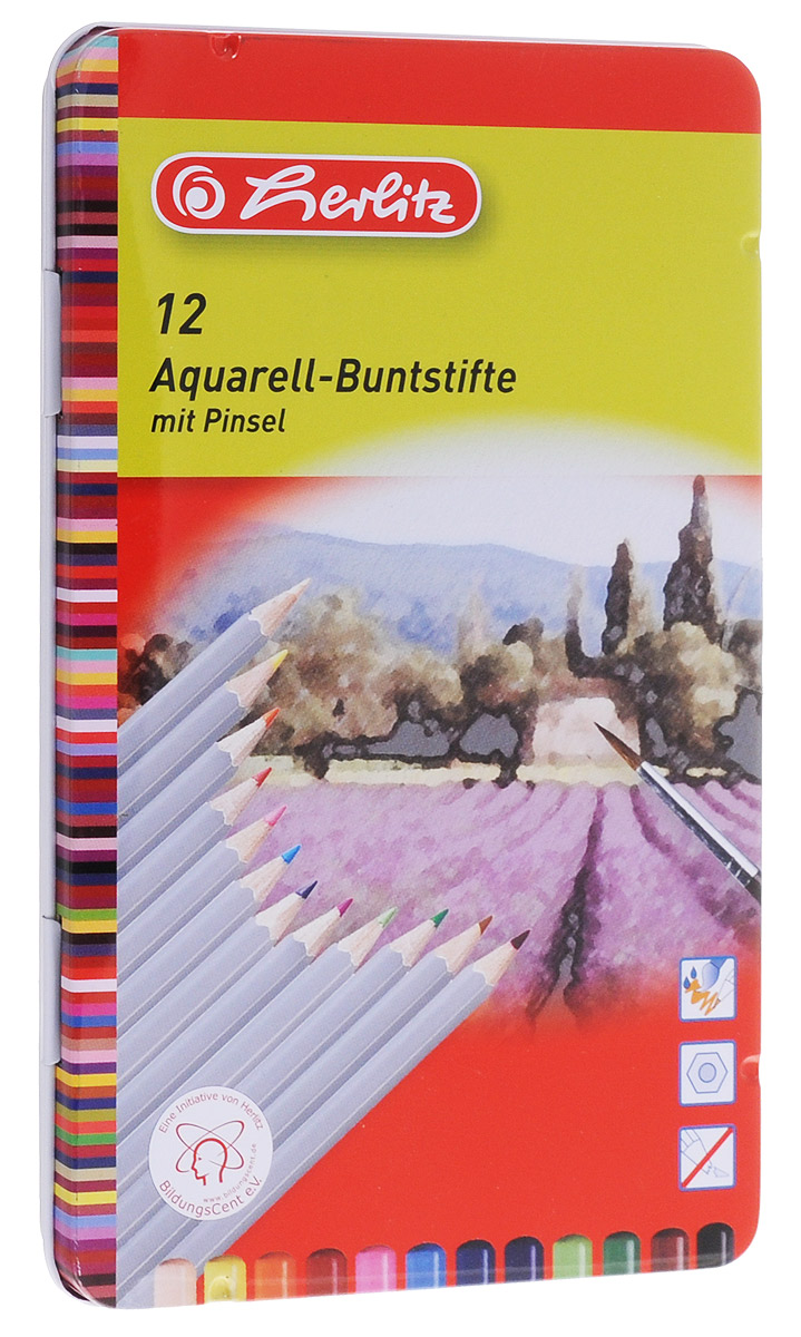 Herlitz Набор карандашей акварельных 12 цветов10795284 Herlitz Набор карандашей акварельных 12 цветов10795284Набор акварельных карандашей Herlitz поможет создать чудные картины. При размывании кисточкой водой карандаши создают эффект рисунка акварелью. Яркие цвета линий, штрихи мягко ложатся на бумагу, грифель устойчив к механическим деформациям, легко затачивается. В набор входят 12 цветных карандашей и кисточка. Прочная металлическая коробка, в которую вложен набор, не позволит карандашам растеряться и заметно продлевает их срок службы.