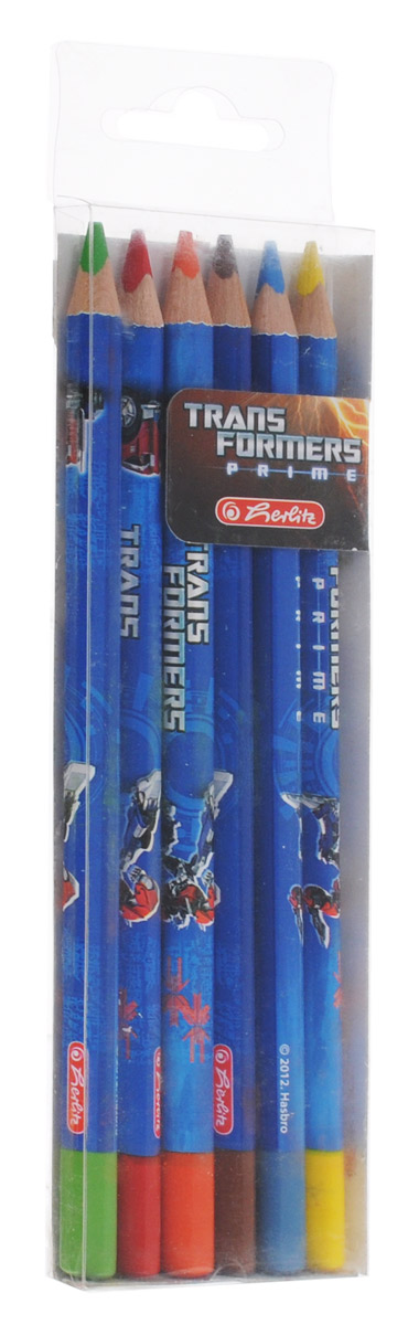 Herlitz Набор цветных карандашей Transformers Prime 6 шт11299229 Herlitz Набор цветных карандашей Transformers Prime 6 шт11299229Набор цветных карандашей Herlitz Transformers Prime откроет юным художникам новые горизонты для творчества, а также поможет отлично развить мелкую моторику рук, цветовое восприятие, фантазию и воображение. Корпус изготовлен из натуральной древесины и покрыт лаком на водной основе. Эргономичная трехгранная форма корпуса прививает навык правильно держать пишущий инструмент и удобна для маленьких детских ручек. Карандаши легко и аккуратно затачиваются. Мягкий грифель легко рисует на бумаге и не царапает ее. В наборе 6 цветных карандашей.