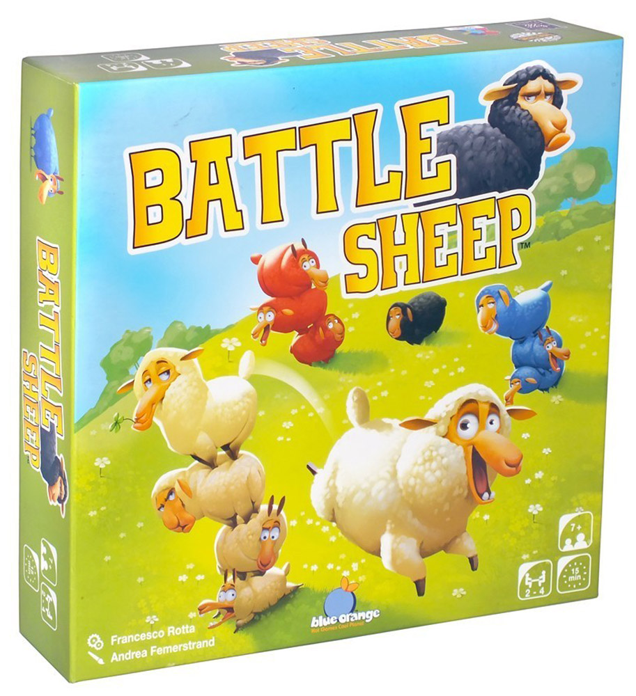 Blue Orange Настольная игра Боевые овцы3770000904178 Blue Orange Настольная игра Боевые овцы3770000904178Настольная игра Blue Orange Боевые овцы - это абстрактная настольная игра с простыми правилами. Возглавь битву на пастбище! Чтобы занять своими овечками большую часть поля, вам придется постараться! Безошибочная тактика, хитроумные маневры, промахи соперников - победа придет к тому, чьи овцы к концу игры займут больше гексов! Время игры: 15 минут. Состав игры: 16 шестиугольных гексов пастбища, 64 фишки овец.