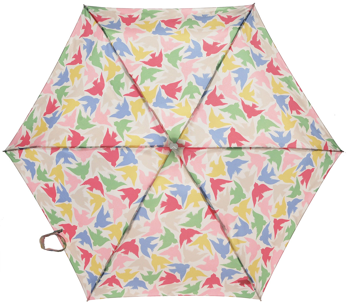 Зонт женский Fulton Cath Kidston, механический, 5 сложений, цвет: мультиколор. L521-3129L521-3129 SmallGraphicBird Зонт женский Fulton Cath Kidston, механический, 5 сложений, цвет: мультиколор. L521-3129L521-3129 SmallGraphicBirdКомпактный женский зонт Fulton Cath Kidston выполнен из металла и пластика. Каркас зонта выполнен из шести спиц на прочном алюминиевом стержне. Купол зонта изготовлен из прочного полиэстера. Закрытый купол застегивается на хлястик с липучкой. Практичная рукоятка закругленной формы разработана с учетом требований эргономики и выполнена из натурального дерева. Зонт складывается и раскладывается механическим способом. Зонт дополнен легким плоским чехлом. Такая модель не только надежно защитит от дождя, но и станет стильным аксессуаром.
