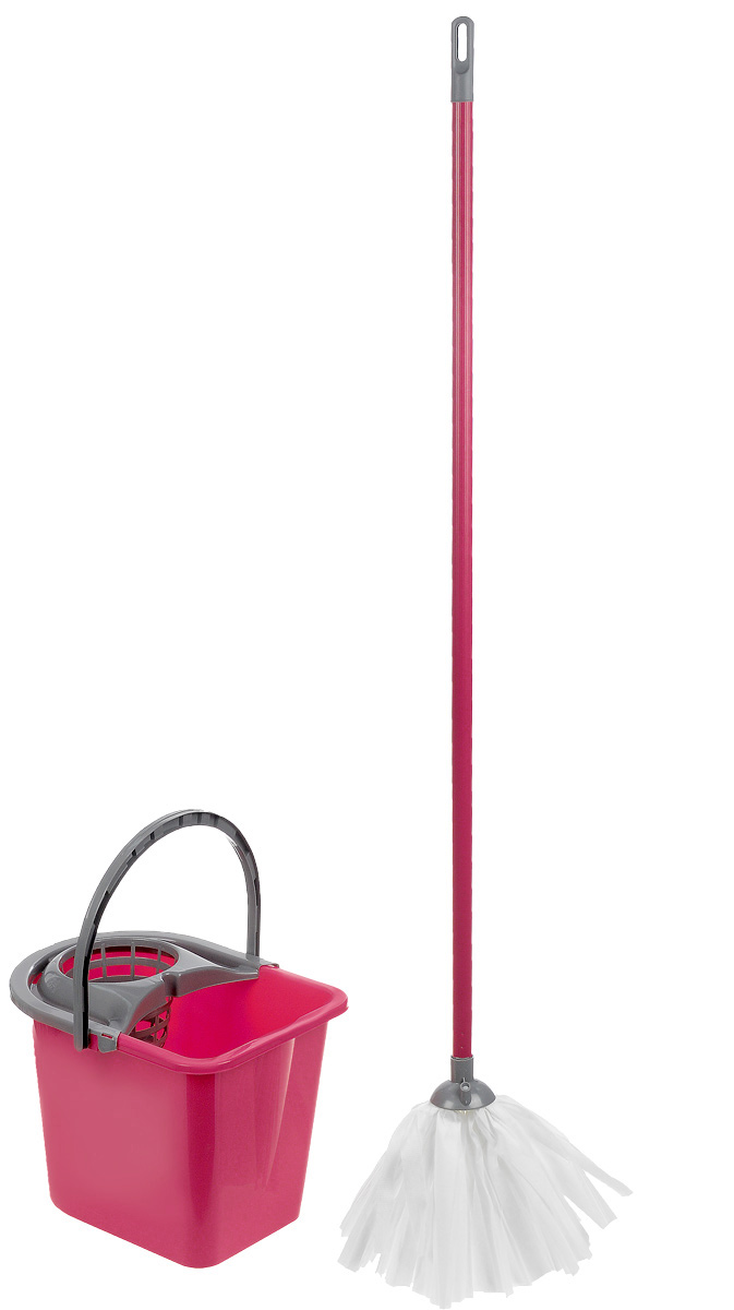 Набор для уборки York Mop Set, цвет: серый, малиновый, 3 предмета. 72017201_малиновый Набор для уборки York Mop Set, цвет: серый, малиновый, 3 предмета. 72017201_малиновыйНабор для уборки York состоит из рукоятки для швабры, лепестковой насадки и ведра с отжимом. Рукоятка York изготовлена из металла с пластиковым покрытием по всей длине. Изделие оснащено специальным отверстием, которое позволит повесить его на крючок. Универсальная резьба подходит ко всем швабрам и щеткам. Специальная структура микроактивного волокна лепестковой насадки убирает даже сильные, затвердевшие загрязнения, не оставляя разводов и эффективно впитывает влагу. Благодаря специальному пластиковому ведру со встроенным отжимом, уборка станет быстрой и гигиеничной, так как вы сможете выжимать швабру в предназначенном для этого ведре, не пачкая руки. Ведро оснащено пластиковой ручкой. Набор для уборки York предназначен для уборки любых типов напольных покрытий, включая паркет и ламинат. Такой набор сделает уборку легкой и обеспечит идеальную чистоту вашего пола без разводов и царапин. Размер ведра по верхнему краю: 36 х 25 см. ...