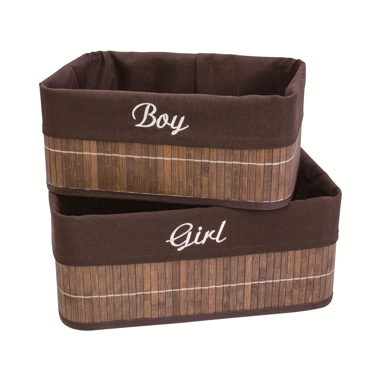 Набор коробов для хранения Ecowoo Boy and Girl, 2 предмета, цвет: темно-коричневыйBBS-4 Набор коробов для хранения Ecowoo Boy and Girl, 2 предмета, цвет: темно-коричневыйBBS-4Марка Ecowoo предлагает новое удобное решение для хранения полезных мелочей - набор универсальных коробов из бамбука. Прекрасная вместительность, экологичный материал и актуальный дизайн - все эти достоинства делают набор незаменимым в любом доме. Модель Boy and Girl цвет темно коричневый.