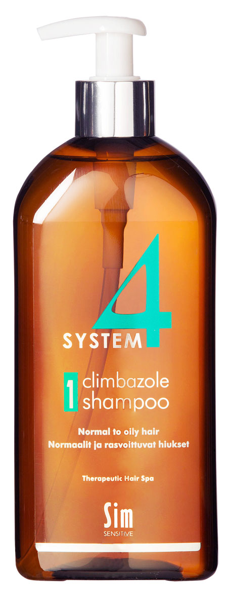SIM SENSITIVE Терапевтический шампунь № 1 SYSTEM 4 Climbazole Shampoo 1 , 500 мл5311 SIM SENSITIVE Терапевтический шампунь № 1 SYSTEM 4 Climbazole Shampoo 1 , 500 мл5311КАК РАБОТАЕТ: климбазол и пироктон оламин убивают грибок и восстанавливают микрофлоры кожи головы. Салициловая кислота активно очищает кожу головы, ундециленовая кислота нормализует работу сальных желез. Рапсовое масло увлажняет кожу головы, не засаливая ее, так что волосы дольше сохраняют свежесть. Розмарин и ментол охлаждают и успокаивают, а гидролизованный коллаген активизирует обменные процессы в коже головы. БОРЕТСЯ С: зудом и раздражением кожи головы избыточным выделением кожного сала (себореей) перхотью