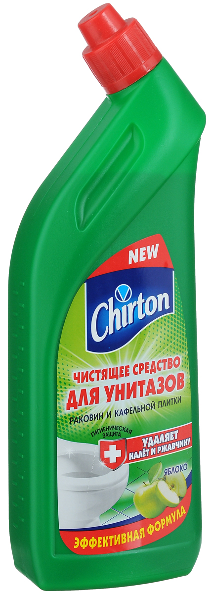 Чистящее средство для унитазов Chirton Яблоко, 750 мл44708/4-0505 Чистящее средство для унитазов Chirton Яблоко, 750 мл44708/4-0505Chirton Яблоко - это эффективная формула для чистки фарфоровых и фаянсовых унитазов, раковин и кафельной плитки от ржавчины, известкового налета и других загрязнений. Обладает густой консистенцией и приятным ароматом. Особая конфигурация флакона позволяет производить обработку в самых труднодоступных местах. Экономичен в употреблении. Товар сертифицирован.