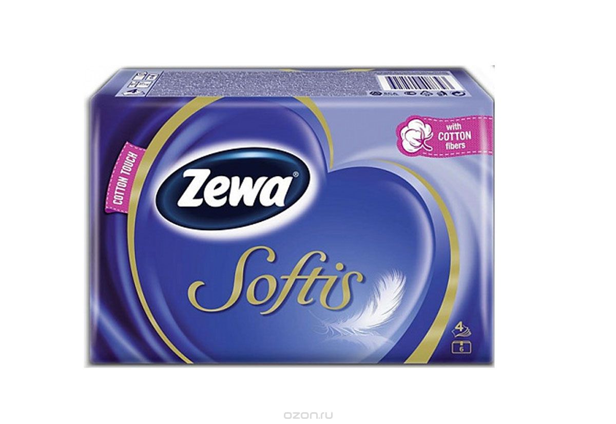 Носовые платки Zewa Softis Белые, 6 х 10 шт1408082/28022 Носовые платки Zewa Softis Белые, 6 х 10 шт1408082/28022Бумажные платочки Zewa COTTON TOUCH® произведены с добавлением натуральных волокон хлопка и одновременно сочетают в себе мягкость и прочность. Они деликатно и нежно заботятся о Вашей коже и дарят незабываемые ощущения прикосновения хлопка. C Zewa COTTON TOUCH® у вас всегда под рукой гигиеничный и надежный помощник! Белые 4-х слойные носовые платки без аромата. По 10 платков в индивидуальной упаковке. В блоке 6 индивидуальных упаковок. Состав: целлюлоза, волокно хлопка. Производство: Германия.
