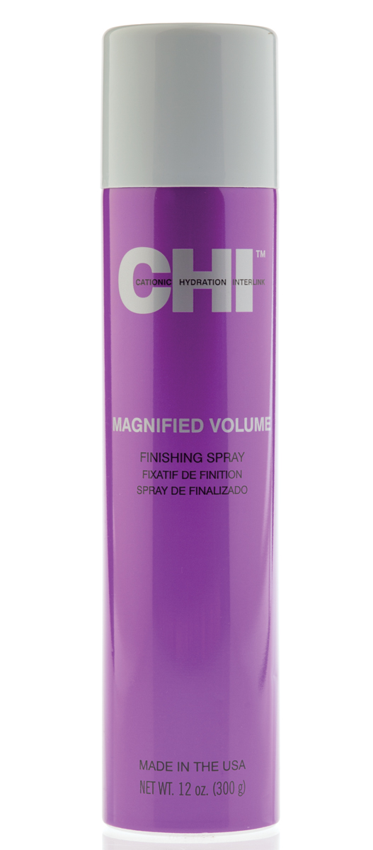 CHI Лак Усиленный объем Magnified Volume 340 гCHI5610 CHI Лак Усиленный объем Magnified Volume 340 гCHI5610Действие. Лак Усиленный Объем Magnified Volume Finishing Spray CHI предназначен для придания максимального объема тонким и недостаточно густым волосам. Степень фиксации. Сильная, подвижная фиксация. Результат. Лак Усиленный Объем Magnified Volume Finishing Spray CHI насыщает волосы необходимыми питательными веществами, повышает плотность и упругость каждого волоса. Лак от CHI обогащен протеинами шелка и травами, что позволяет придать прическе невероятный блеск, объем и эластичную фиксацию.