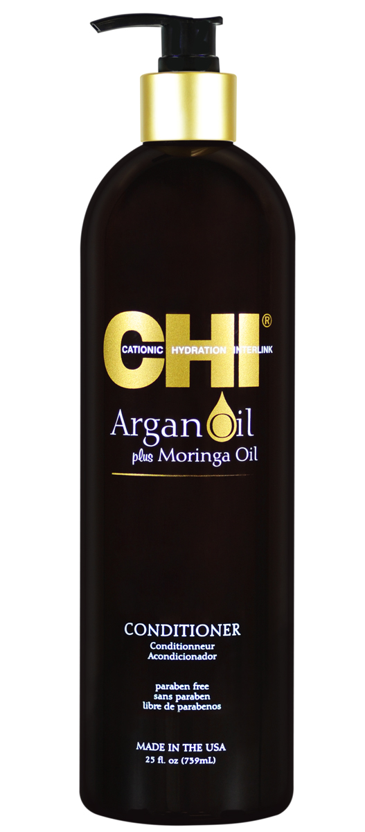 CHI Кондиционер Argan Oil, 355млCHIAC12 CHI Кондиционер Argan Oil, 355млCHIAC12Кондиционер CHI Argan Oil омолаживает сухие и поврежденные волосы, насыщая их влагой, витаминами и питательными маслами, предотвращая их спутывание и восстанавливая блеск. Волосы становятся гладкими и мягкими. Кондиционер CHI Argan Oil повышает прочность и эластичность волос, помогая защитить от повреждения и от негативного воздействия УФ-лучей.