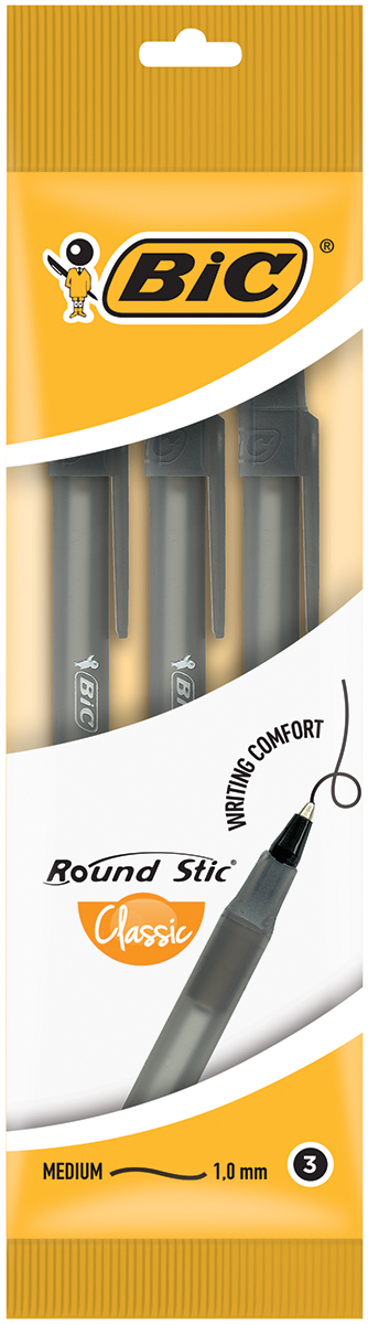 Bic Набор шариковых ручек Round Stick цвет чернил черный 3 штB9017721 Bic Набор шариковых ручек Round Stick цвет чернил черный 3 штB9017721Набор шариковых ручек Bic Round Stick станет незаменимым атрибутом в учебе любого школьника и на работе. В наборе 3 шариковые ручки, цвет чернил - черный. Ручки имеют специальный вентилирующий колпачок и пишущий узел с уменьшенным шариком, обеспечивающий комфорт при письме.