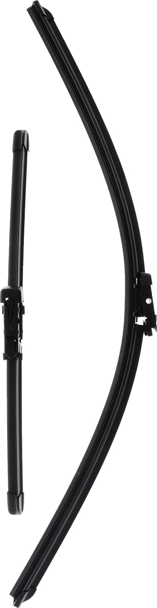 Щетка стеклоочистителя Bosch A583S, бескаркасная, со спойлером, длина 65/34 см, 2 шт3397007583 Щетка стеклоочистителя Bosch A583S, бескаркасная, со спойлером, длина 65/34 см, 2 шт3397007583Комплект Bosch A583S состоит из двух бескаркасных щеток разного размера. Щетки выполнены по современной технологии из высококачественных материалов и предназначены для установки на переднее стекло автомобиля. Отличаются высоким качеством исполнения и оптимально подходят для замены оригинальных щеток, установленных на конвейере. Обеспечивают качественную очистку стекла в любую погоду. Быстрый монтаж, благодаря предварительно установленному адаптеру. Комплектация: 2 шт. AEROTWIN - серия бескаркасных щеток компании Bosch. Щетки имеют встроенный аэродинамический спойлер, что делает их эффективными на высоких скоростях, и изготавливаются из многокомпонентной резины с применением натурального каучука.
