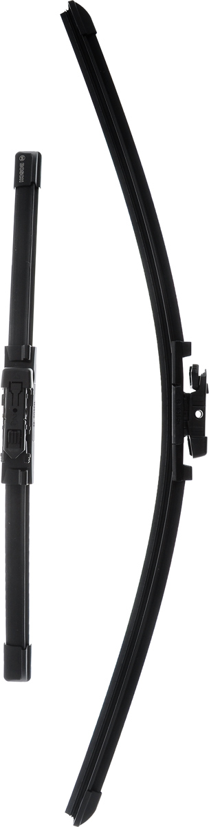 Щетка стеклоочистителя Bosch A292S, бескаркасная, со спойлером, длина 60/38 см, 2 шт3397007292 Щетка стеклоочистителя Bosch A292S, бескаркасная, со спойлером, длина 60/38 см, 2 шт3397007292Комплект Bosch A292S состоит из двух бескаркасных щеток разного размера. Щетки выполнены по современной технологии из высококачественных материалов и предназначены для установки на переднее стекло автомобиля. Отличаются высоким качеством исполнения и оптимально подходят для замены оригинальных щеток, установленных на конвейере. Обеспечивают качественную очистку стекла в любую погоду. Быстрый монтаж, благодаря предварительно установленному оригинальному адаптеру. Комплектация: 2 шт. AEROTWIN - серия бескаркасных щеток компании Bosch. Щетки имеют встроенный аэродинамический спойлер, что делает их эффективными на высоких скоростях, и изготавливаются из многокомпонентной резины с применением натурального каучука.