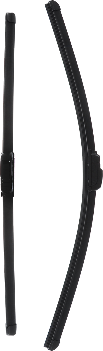 Щетка стеклоочистителя Bosch AR997S, бескаркасная, со спойлером, длина 60/55 см, 2 шт3397118997 Щетка стеклоочистителя Bosch AR997S, бескаркасная, со спойлером, длина 60/55 см, 2 шт3397118997Комплект бескаркасных универсальных щеток Bosch AR997S выполнен по современной технологии из высококачественных материалов. Щетки предназначены для установки на стекло автомобиля. Отличаются высоким качеством исполнения и оптимально подходят для замены оригинальных щеток, установленных на конвейере. Обеспечивают качественную очистку стекла в любую погоду. Простой и быстрый монтаж. Комплектация: 2 шт. AEROTWIN - серия бескаркасных щеток компании Bosch. Щетки имеют встроенный аэродинамический спойлер, что делает их эффективными на высоких скоростях, и изготавливаются из многокомпонентной резины с применением натурального каучука.
