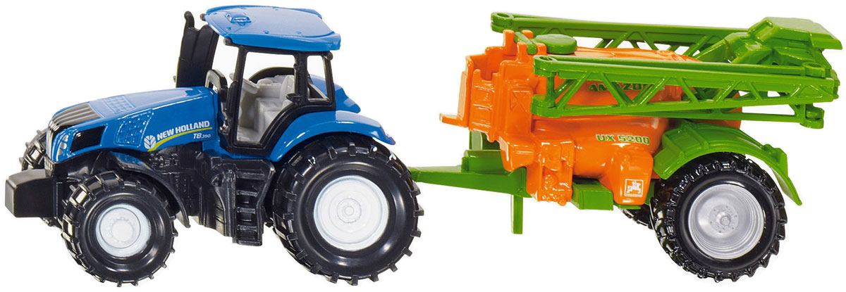 Siku Трактор New Holland с опрыскивателем1668 Siku Трактор New Holland с опрыскивателем1668Трактор Siku New Holland с опрыскивателем выполнен в виде уменьшенной копии настоящей модели. Такая игрушка понравится не только ребенку, но и взрослому коллекционеру, и приятно удивит вас высочайшим качеством исполнения. Изделие выполнено в виде трактора синего цвета с прицепом- опрыскивателем оранжевого и зеленого цветов. Прицеп может легко отсоединяться от трактора. Модель станет не только интересной игрушкой для ребенка, но и займет достойное место в коллекции.