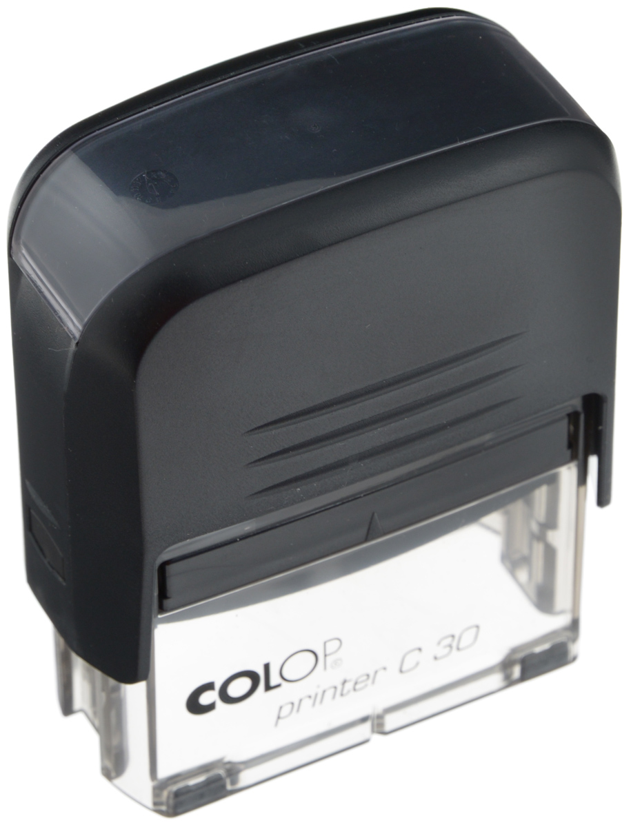 Colop Оснастка для штампа 18 х 47 ммPrinter C30-SET Colop Оснастка для штампа 18 х 47 ммPrinter C30-SETАвтоматическая оснастка Colop с надежным корпусом из пластика и поворотным механизмом, окрашивающим текст. Используется для самостоятельного набора и изменения текста. Крепление символов на одной ножке. Количество строк и символов в строке при использовании рамки указано в скобках. Штампы, модифицированные рамкой, могут использоваться как с рамкой, так и без. Количество строк - 5. В комплекте: оснастка, синяя сменная подушка С10894.