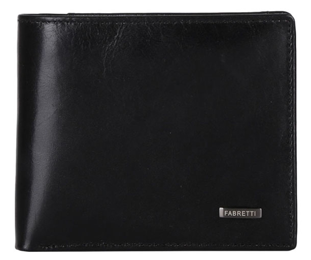 Кошелек мужской Fabretti, цвет: черный. 3550735507-black Кошелек мужской Fabretti, цвет: черный. 3550735507-blackМужской кошелек Fabretti выполнен из натуральной кожи. Внутри два отделения для купюр, одно отделение на пластиковой молнии, 4 отделения для кредитных и дисконтных карт. На тыльной стороне аксессуара кармашек для мелочи на кнопке.