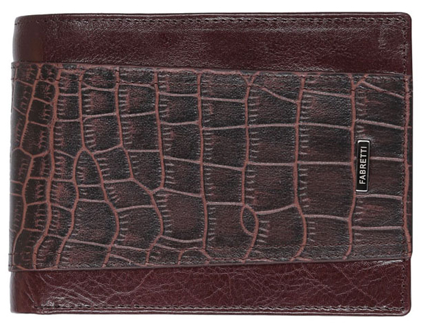 Кошелек мужской Fabretti 36011-brown36011-brown Кошелек мужской Fabretti 36011-brown36011-brownМужской кошелек FABRETTI из натуральной кожи с тиснением под кожу рептилии.. Внутри: два кармана для купюр,карман на молнии, карман для монет и 7 карманов для кредитных и пластиковых карт.