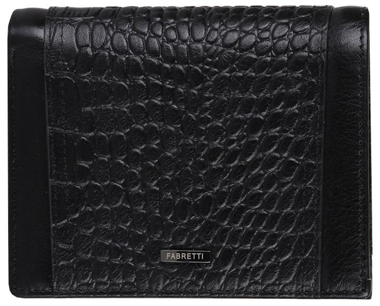 Кошелек мужской Fabretti 46005-black cocco46005-black cocco Кошелек мужской Fabretti 46005-black cocco46005-black coccoМужской кошелек FABRETTI черного цвета с тиснением под кожу крокодила. Внутри: два отделения для купюр,отделение на молнии,монетница на кнопке и 10 карманов для пластиковых карт.