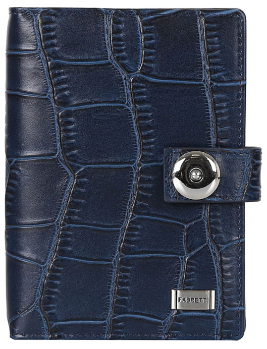 Обложка для документов женская Fabretti 53003-blue-cocco53003-blue-cocco Обложка для документов женская Fabretti 53003-blue-cocco53003-blue-coccoЖенская обложка для документов FABRETTI из натуральной кожи. Внутри дополнительно вкладыш для документов,для паспорта и 5 отделений для кредитных и дисконтных карт.Фурнитура-серебро.