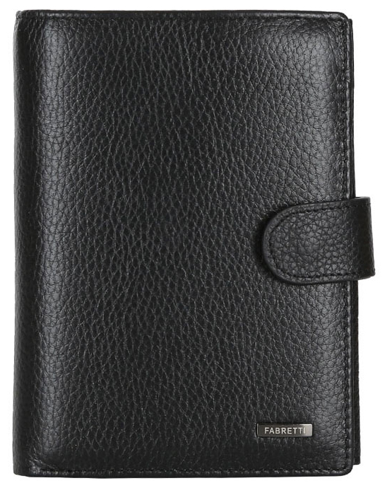 Кошелек мужской Fabretti, цвет: черный. 5400654006-black Кошелек мужской Fabretti, цвет: черный. 5400654006-blackМужской кошелек Fabretti выполнен из натуральной кожи. Внутри два отделения для купюр, отделение для паспорта, документов, кредитных и дисконтных карт, карман для мелочи на кнопке. Кошелек закрывается клапаном на металлической кнопке.