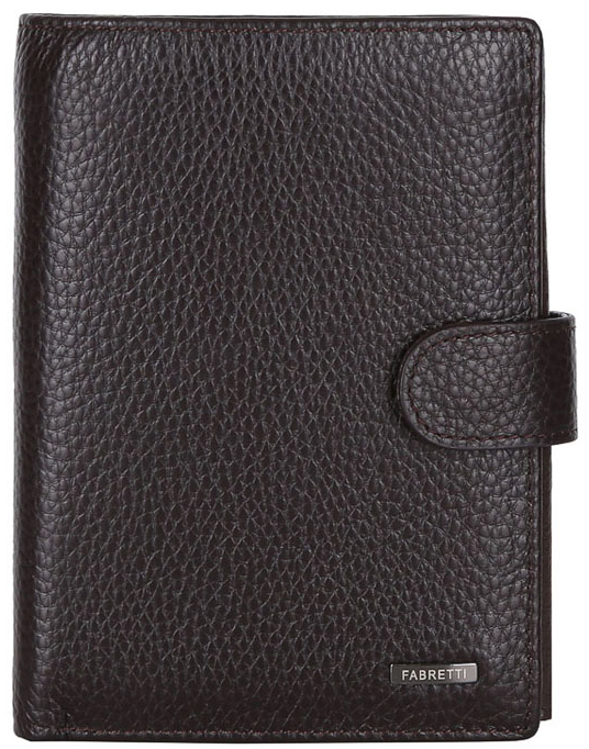 Кошелек мужской Fabretti 54006-brown54006-brown Кошелек мужской Fabretti 54006-brown54006-brownМужской кошелек FABRETTI коричневого цвета из натуральной кожи.Внутри :два отделения для купюр, отделение для паспорта, документов, кредитных и дисконтных карт, карман для мелочи на кнопке.Кошелек закрывается клапаном на металлической кнопке.