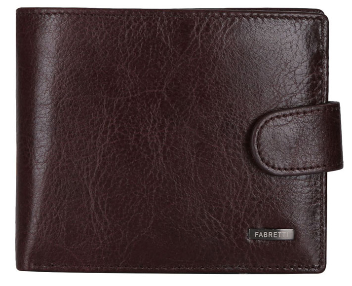 Кошелек мужской Fabretti 36002/1-brown36002/1-brown Кошелек мужской Fabretti 36002/1-brown36002/1-brownМужской кошелек FABRETTI коричневого цвета из натуральной кожи. Внутри: два отделения для купюр, монетница на кнопке и 4 кармана для пластиковых карт.Закрывается аксессуар клапаном на кнопке