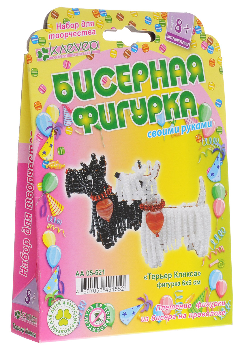 Набор для создания фигурки из бисера Терьер КляксаАА 05-521 Набор для создания фигурки из бисера Терьер КляксаАА 05-521Набор для создания фигурки из бисера Терьер Клякса поможет ребенку познакомиться с основами плетения из бисера и своими руками создать фигурку в виде забавной собачки. Набор включает в себя цветной бисер, фигурную бусину в виде сердечка и проволоку для бисероплетения. Инструкция на русском языке расположена на внутренней стороне упаковки. Собака олицетворяет дружбу, защиту и бесконечную преданность и любовь. Несмотря на древнюю историю породы скотч-терьер, в России ее помнят как верного партнера Кляксу рядом с легендарным клоуном Карандашом. Несложный процесс бисероплетения принесет ребенку удовольствие, поможет развить мелкую моторику, творческое мышление и воображение, а самодельная фигурка станет замечательным талисманом или красивым подарком на любой праздник. Бисероплетение - один из самых старинных видов рукоделия, известных с того времени, когда в Африке зародилось человечество. Различные техники, существующие в бисероплетении, позволяют создать...