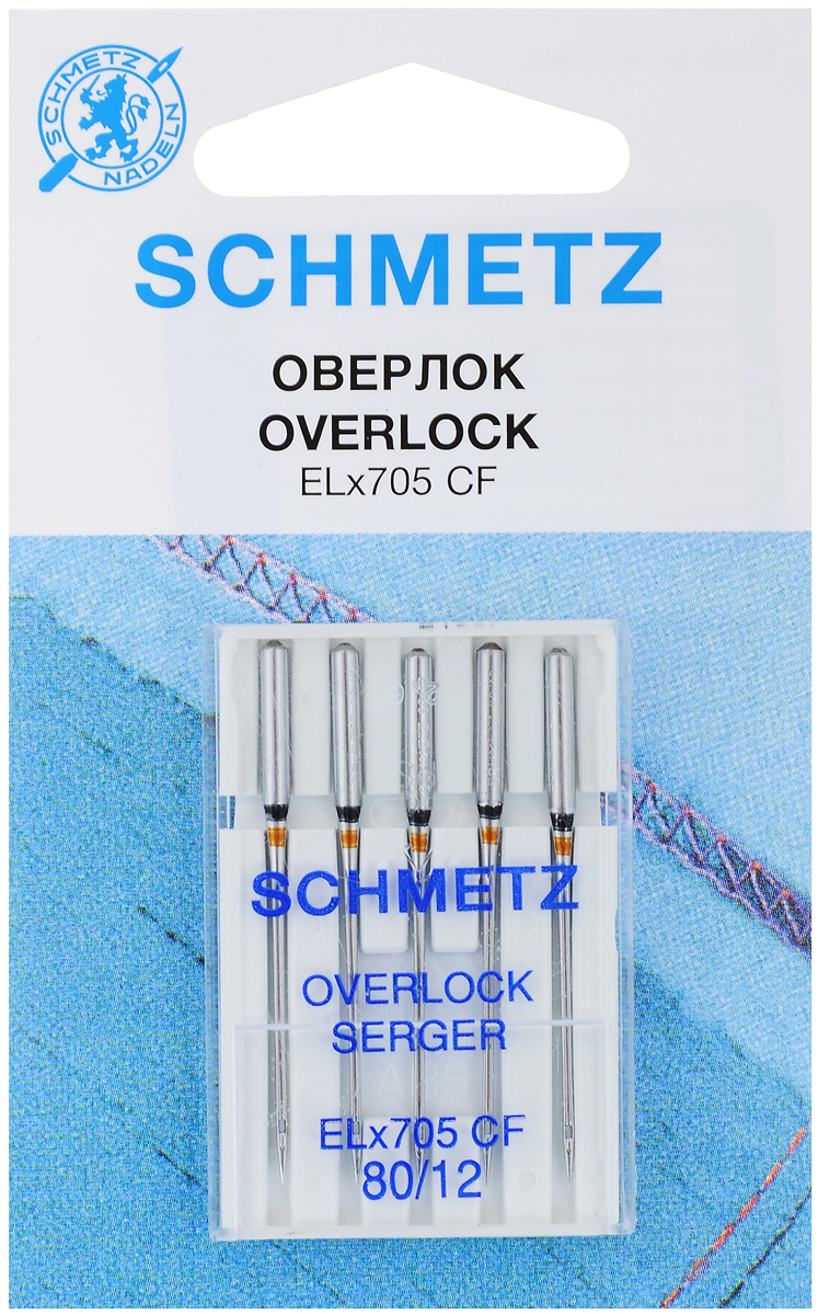 Набор игл для оверлок-машин Schmetz, №80, 5 шт. 22:40.1.VCS22:40.1.VCS Набор игл для оверлок-машин Schmetz, №80, 5 шт. 22:40.1.VCS22:40.1.VCSНабор Schmetz состоит из пяти хромированных игл для специальных бытовых оверлок-машин. Комплектация: 5 шт. Размер игл: №80. Стандарт: ELx705 CF.