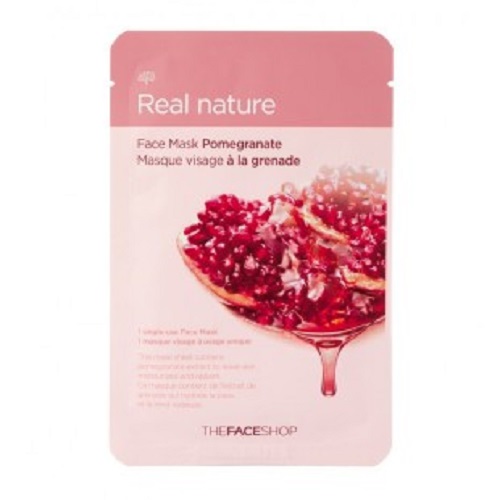 The Face Shop Real Nature Тканевая маска для лица с экстрактом граната, 20 гУТ000001883 The Face Shop Real Nature Тканевая маска для лица с экстрактом граната, 20 гУТ000001883Восстанавливающая и укрепляющая маска-салфетка для лица Real Nature Mask Sheet Pomegranate содержит 1000 мг гранатового экстракта, витамин В1, В2 и минералы. Повышает упругость кожи, обеспечивает сияние. Рекомендуется для сухой и стареющей кожи.
