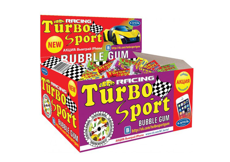 Жевательная резинка Вкусная помощь Turbo, 100 шт8680861069075_турбо красный Жевательная резинка Вкусная помощь Turbo, 100 шт8680861069075_турбо красныйЖвачка Турбо и сейчас остается такой же вкусной, настоящей, и все с теми же изумительными вкладышами. В упаковке - 100 вкуснейших жвачек с знакомыми с детства вкусами: кола, персик, яблоко и вишня.