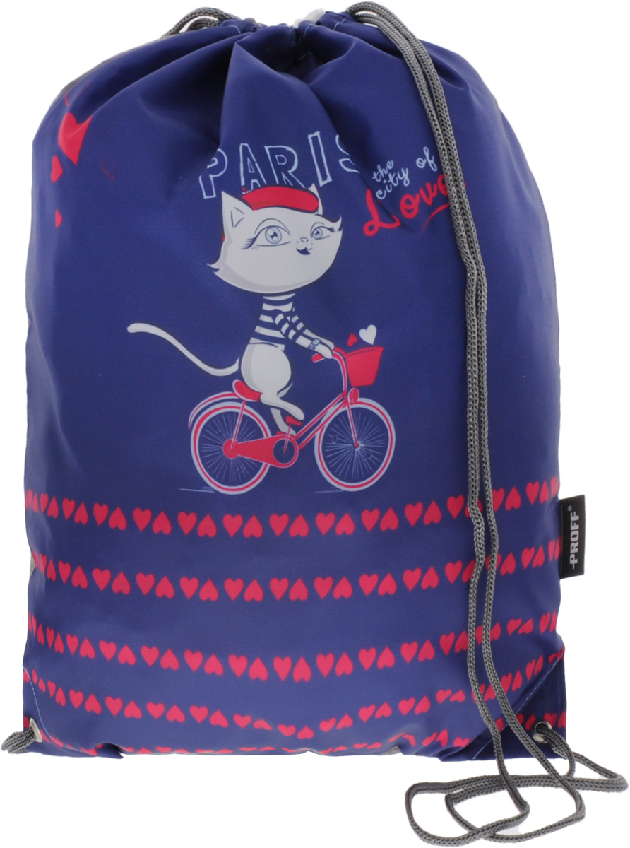 Proff Сумка для сменной обуви Kitties in the CitiesKS16-SB-001 Proff Сумка для сменной обуви Kitties in the CitiesKS16-SB-001Сумку Proff Kitties in the Cities удобно использовать как для хранения, так и для переноски сменной обуви. Яркая сумка выполнена из высококачественного прочного полиэстера и оформлена изображением забавной кошечки на велосипеде. Сумка затягивается сверху при помощи текстильных шнурков. Шнурки фиксируются в нижней части сумки, благодаря чему ее можно носить за спиной как рюкзак.