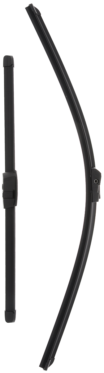 Щетка стеклоочистителя Bosch A523S, бескаркасная, со спойлером, длина 45/60 см, 2 шт3397007523 Щетка стеклоочистителя Bosch A523S, бескаркасная, со спойлером, длина 45/60 см, 2 шт3397007523Комплект Bosch A523S состоит из двух бескаркасных щеток разного размера. Щетки выполнены по современной технологии из высококачественных материалов и предназначены для установки на переднее стекло автомобиля. Отличаются высоким качеством исполнения и оптимально подходят для замены оригинальных щеток, установленных на конвейере. Обеспечивают качественную очистку стекла в любую погоду. AEROTWIN - серия бескаркасных щеток компании Bosch. Щетки имеют встроенный аэродинамический спойлер, что делает их эффективными на высоких скоростях, и изготавливаются из многокомпонентной резины с применением натурального каучука. Комплектация: 2 шт.