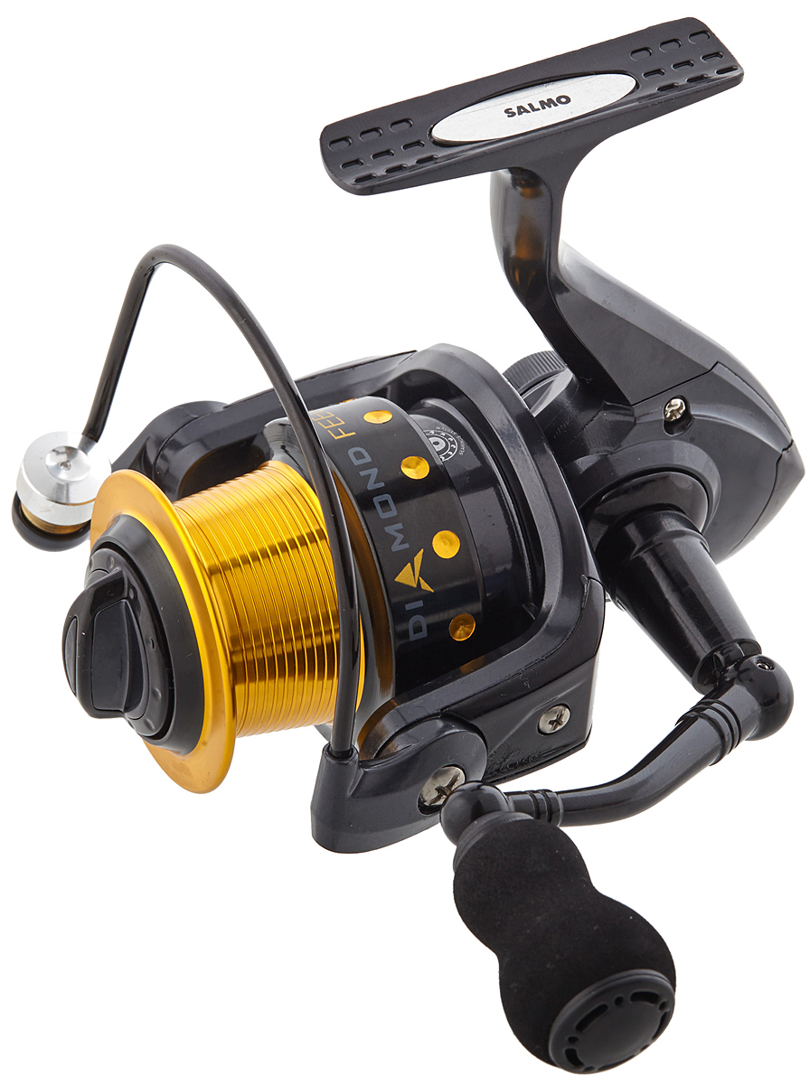 Катушка безынерционная Salmo Diamond FEEDER 6 30FD, цвет: черный5230FD Катушка безынерционная Salmo Diamond FEEDER 6 30FD, цвет: черный5230FDМощная катушка, предназначенная для ловли рыбы на донные оснастки. - Тормоз фрикционный передний FD - 5 подшипников шариковых - 1 подшипник роликовый - Мгновенный стопор обратного хода (антиреверс) - Включатель антиреверса флажковый нижний - Качественный механизм привода: латунь - бронза - Корпус карбопластовый - Шпуля основная алюминиевая (облегченная) - Шпуля дополнительная пластиковая (графитовая) - Ролик лесоукладывателя конусный увеличенный (противозакручиватель) - Покрытие износостойкое нитридом титана: - ролика лесоукладывателя - шпули - Рукоятка: - алюминиевая механически обработанная - с винтовым типом фиксации - с возможностью право/левосторонней установки - Ручка облегченная из EVA - Высококачественная балансировка