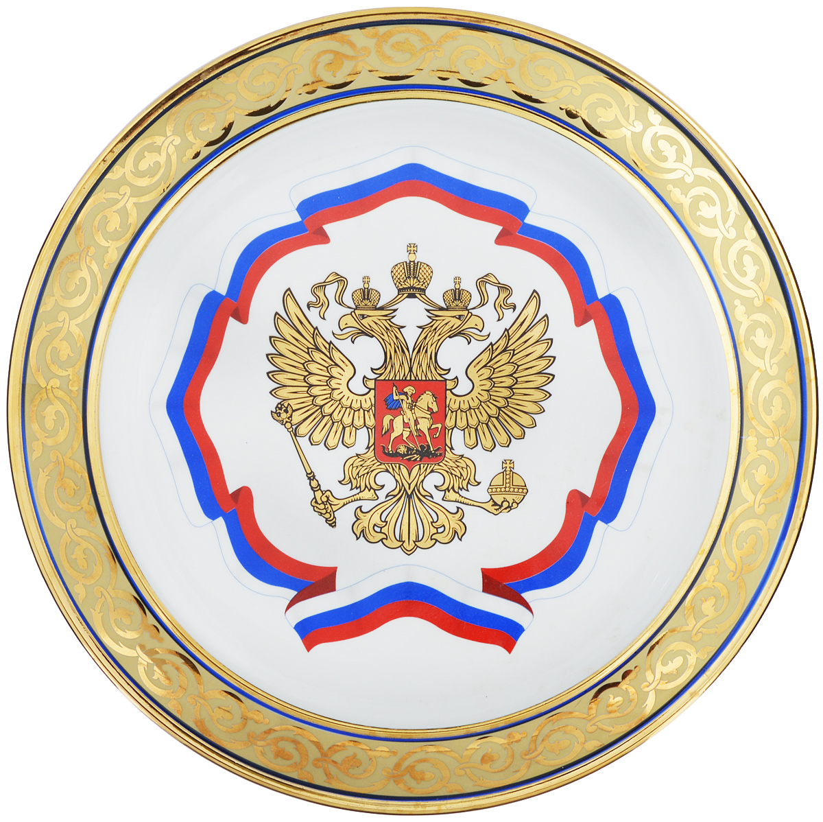 Тарелка настенная Дулевский фарфор Герб России, диаметр 31 см02977 Тарелка настенная Дулевский фарфор Герб России, диаметр 31 см02977Настенная тарелка Дулевский фарфор Герб России выполнена из минерального, экологически чистого сырья - фарфора, покрытого высококачественной глазурью. Изделие декорировано золотистым ободком и изображением зимнего пейзажа. Такая настенная тарелка станет отличным украшением вашего дома. Качество исполнения и роскошный дизайн сделают ее замечательным подарком. Диаметр тарелки: 31 см.