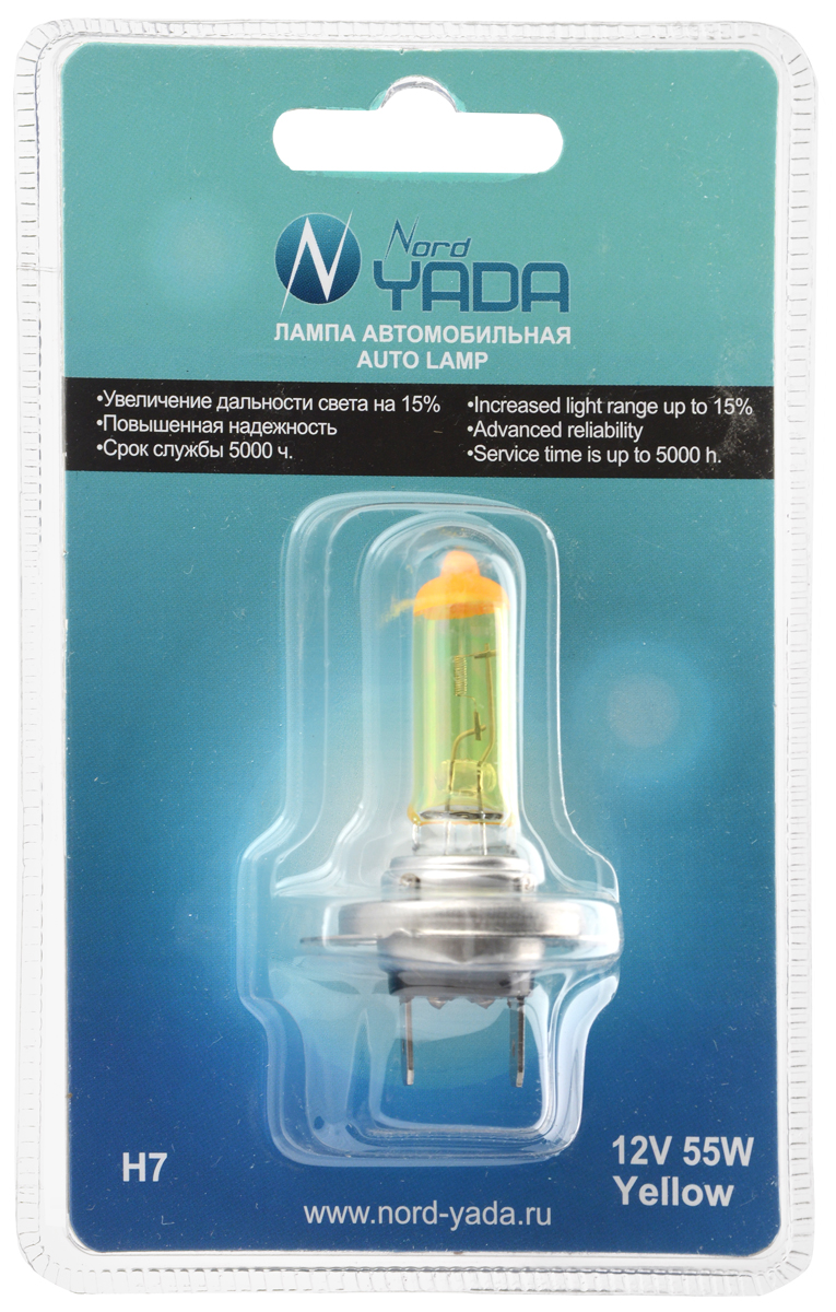 Лампа автомобильная галогенная Nord Yada Yellow, цоколь H7, 12V, 55W902150 Лампа автомобильная галогенная Nord Yada Yellow, цоколь H7, 12V, 55W902150Автомобильная галогенная лампа Nord Yada Yellow - источник света, у которого светящим элементом является вольфрамовая спираль. У лампы есть большой запас срока службы (до 5000 ч). Способна выдержать большое количество включений и выключений. Питание: 12 В. Номинальная мощность: 55 Вт.
