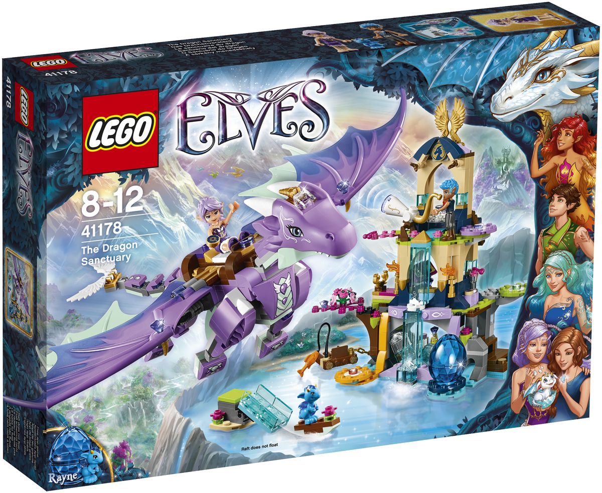 LEGO Elves Конструктор Логово дракона 4117841178 LEGO Elves Конструктор Логово дракона 4117841178Помогите восстановить связь между драконами и эльфами в Логове дракона. Плывите с Тидусом на плоту, а затем призовите драконов с помощью священного рога. Отправляйтесь вместе с Эйрой на четырехкрылом драконе ветра, чтобы попасть в верхнее святилище храма, а затем помогите Тидусу придумать план помощи другим эльфам. Не забудьте навестить Рейне, детеныша дракона воды, и угостите его драконьими вишнями, прежде чем отправиться дальше! Набор включает в себя 585 разноцветных пластиковых элементов. Конструктор - это один из самых увлекательных и веселых способов времяпрепровождения. Ребенок сможет часами играть с конструктором, придумывая различные ситуации и истории.