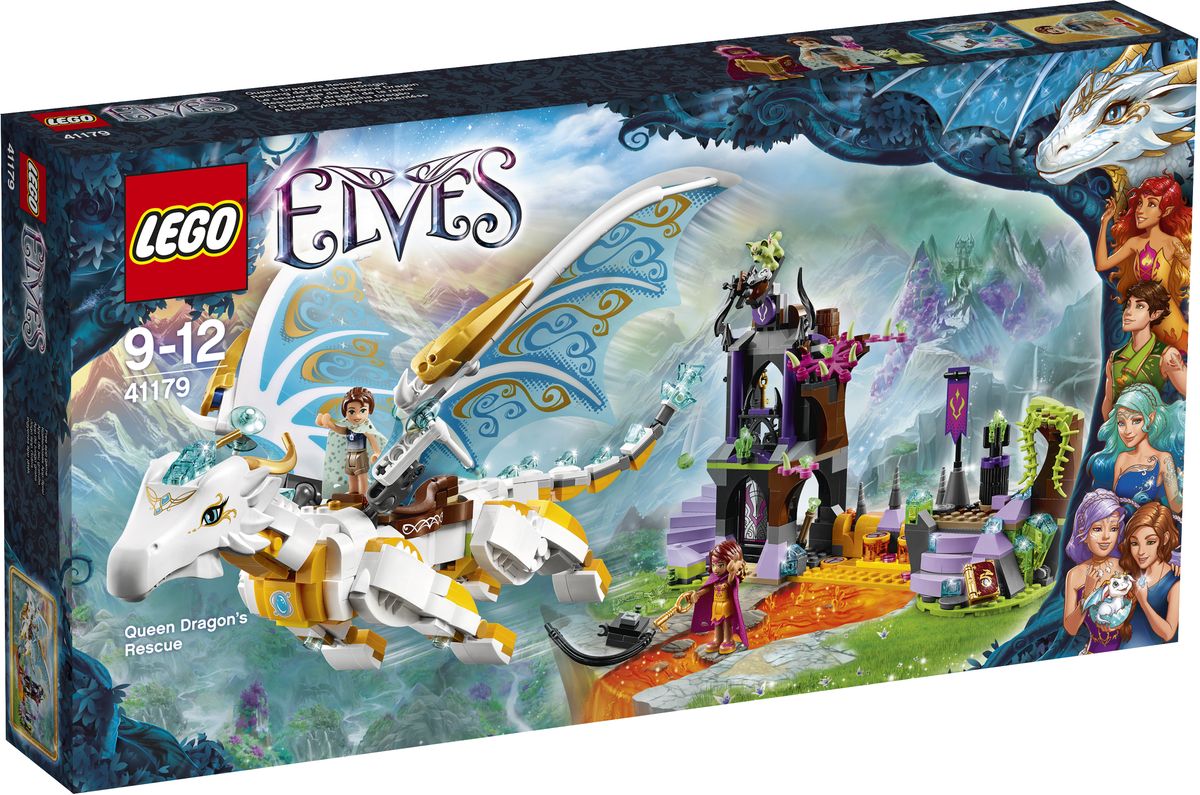LEGO Elves Конструктор Спасение Королевы Драконов 4117941179 LEGO Elves Конструктор Спасение Королевы Драконов 4117941179Подручная эльфийской ведьмы, злобная лиса Дасти, охраняет башню замка, в которой заключена плененная Королева Драконов! Помогите Эмили Джонс и Азари проникнуть внутрь и найти ключ, чтобы отпереть цепи. Пройдите над лавовым котлом, используя способности Азари, и отвлеките Дасти. Вместе с Эмили освободите Королеву Драконов. После того как Азари снимет цепи, забирайтесь на спину дракона и скорее улетайте! Набор включает в себя 833 разноцветных пластиковых элемента. Конструктор - это один из самых увлекательных и веселых способов времяпрепровождения. Ребенок сможет часами играть с конструктором, придумывая различные ситуации и истории.