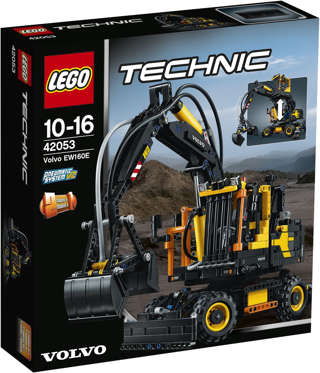 LEGO Technic Конструктор Экскаватор Volvo EW 160E 4205342053 LEGO Technic Конструктор Экскаватор Volvo EW 160E 4205342053Наслаждайтесь увлекательным конструированием с этой удивительной моделью LEGO Technic 2-в-1. Данная копия Volvo EW 160E, тщательно разработанная в сотрудничестве с Volvo Construction Equipment, выполнена в классической желтой и черной цветовой гамме и имеет все характеристики настоящего колесного экскаватора. Используйте универсальную пневматическую стрелу и захватывающий ковш, вращайте верхнюю часть конструкции и поднимайте кабину для оптимального обзора. Если нужна дополнительная устойчивость, выдвиньте и закрепите выносные опоры и поднимите всю конструкцию! Эта модель отличается потрясающей аутентичностью, вплоть до детализированной кабины с сиденьем, подлокотниками, солнцезащитным козырьком и зеркалом заднего вида. Модернизируйте двигатель при помощи набора LEGO Power Functions 8293 (продается отдельно) и у вас будет полностью моторизованная стрела и рабочее освещение! Когда будете готовы к новой строительной задаче, перестройте модель в тяжелый компактный погрузчик Volvo L30G. ...