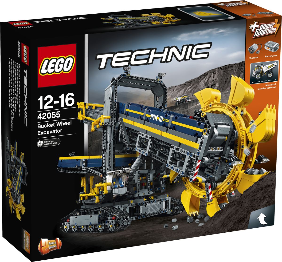 LEGO Technic Конструктор Роторный экскаватор 4205542055 LEGO Technic Конструктор Роторный экскаватор 4205542055Наслаждайтесь сборкой и эксплуатацией этого массивного роторного экскаватора 2 в 1, самого большого набора LEGO Technic на сегодняшний день! Эта удивительная тщательно детализированная копия настоящего горного экскаватора исполнена в прекрасной цветовой гамме и поставляется с комплексом аутентичных возможностей и функций, в том числе мостиком с ручным управлением, огромными гусеницами и детализированной кабиной. Включите прилагаемый мотор Power Functions и сможете активировать конвейерные ленты, повернуть массивную верхнюю часть конструкции и переместить колоссальную машину в нужное положение. Затем активируйте стрелу, чтобы опустить колесо с гигантским ковшом, и погрузите добытую в шахте породу в ожидающий грузовик. Когда будете готовы к новой задаче, перестройте модель в мобильный дробильно-сортировочный завод. Набор включает в себя 3927 разноцветных пластиковых элементов. Конструктор станет замечательным сюрпризом вашему ребенку, который будет...