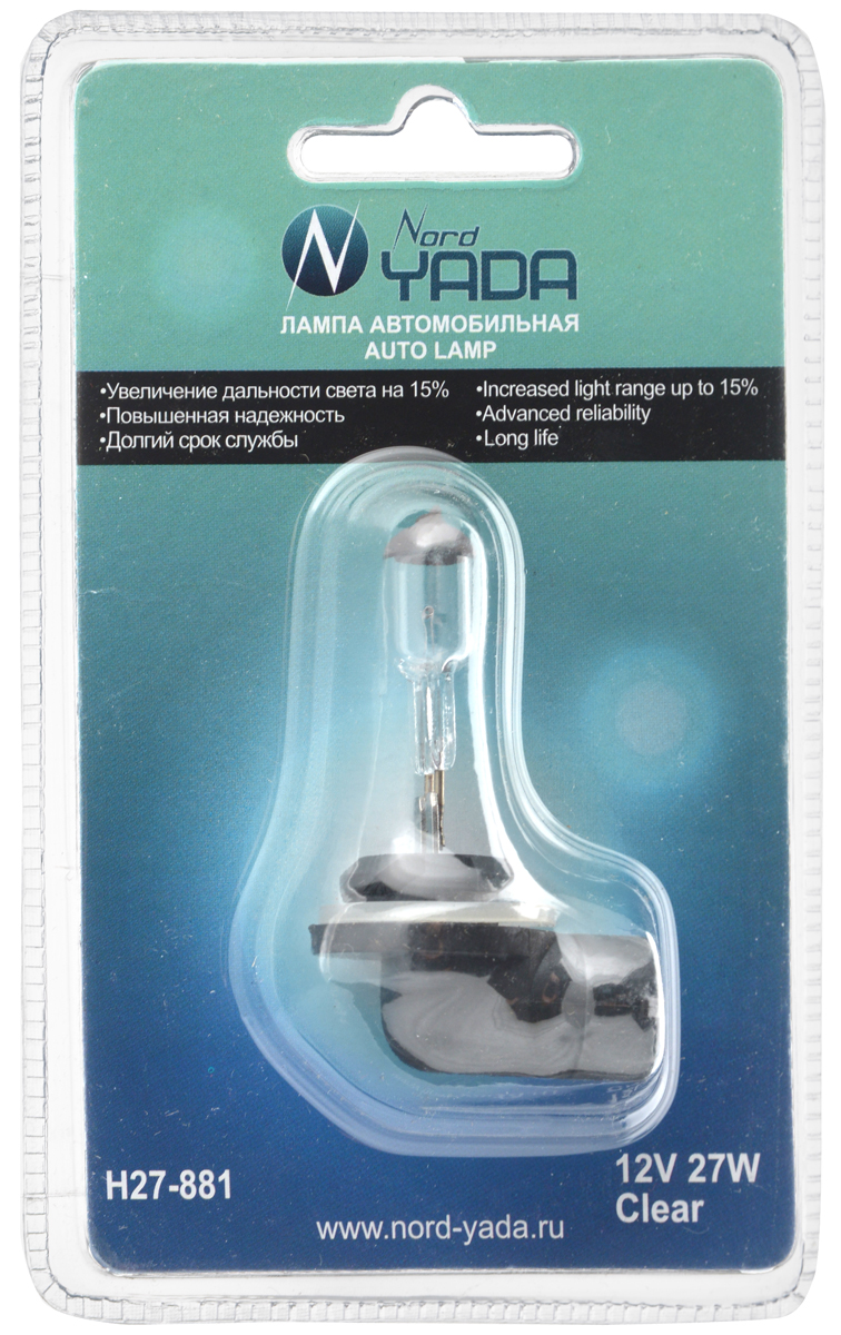 Лампа автомобильная галогенная Nord Yada Clear, цоколь H27(881), 12V, 27W902137 Лампа автомобильная галогенная Nord Yada Clear, цоколь H27(881), 12V, 27W902137Автомобильная галогенная лампа Nord Yada Clear - источник света, у которого светящим элементом является вольфрамовая спираль. У лампы есть большой запас срока службы (до 5000 ч). Способна выдержать большое количество включений и выключений. Питание: 12 В. Номинальная мощность: 27 Вт.