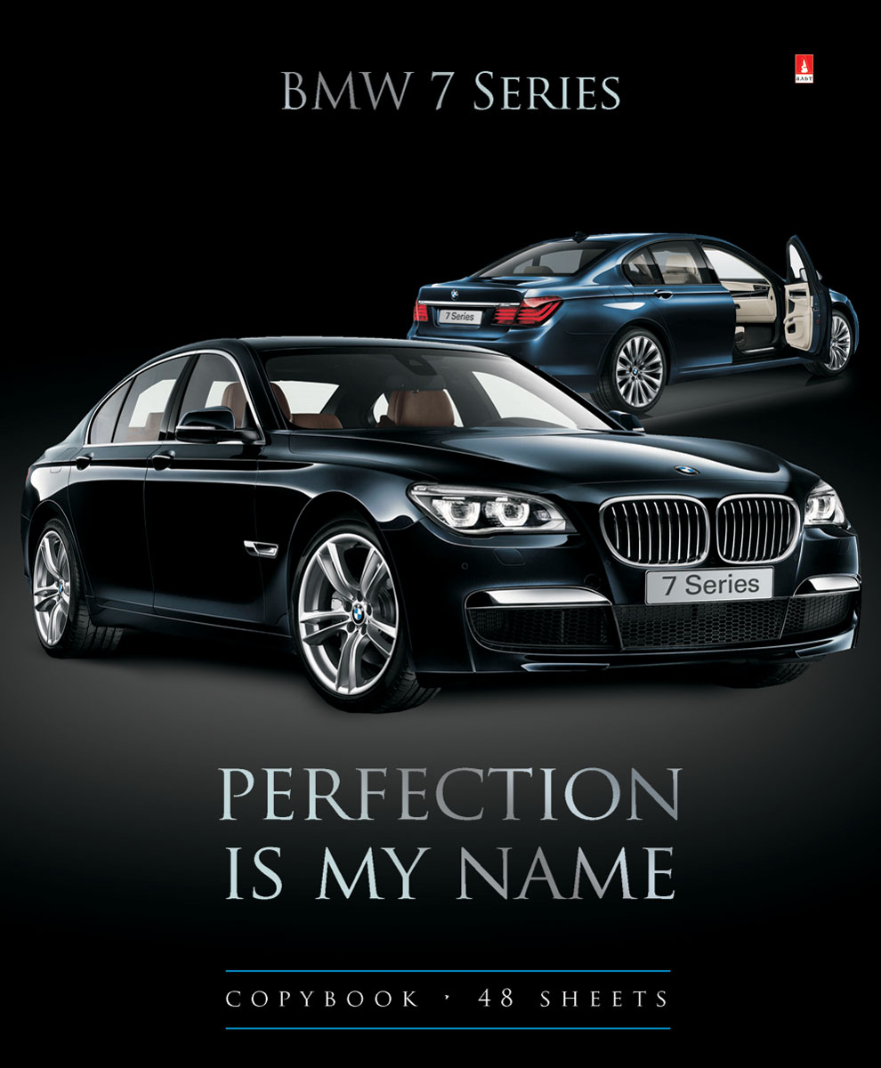 Альт Тетрадь Bmw 7 Series 48 листов в клетку7-48-1032 Альт Тетрадь Bmw 7 Series 48 листов в клетку7-48-1032Тетрадь Альт Bmw 7 Series из серии Машины седаны отлично подойдет для занятий школьнику, студенту или для различных записей. Двойная обложка тетради выполнена из качественного экологически чистого картона с покрытием лака и отделкой серебряной фольги. Лицевая сторона оформлена изображением черного Bmw 7 Series. Внутренний блок тетради, соединенный двумя металлическими скрепками, состоит из 48 листов первосортной бумаги белого цвета формата А5. Четкая линовка точно совпадает с обеих сторон каждого листа. Поля отмечены красным цветом.