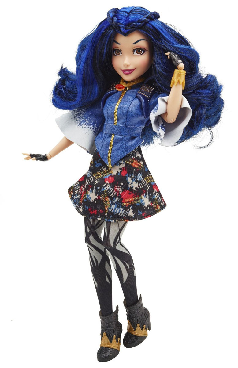 Disney Descendants Кукла ИвиB3113_Иви Disney Descendants Кукла ИвиB3113_ИвиИви - лучшая подруга Мэл и самая красивая девушка на свете! Еще бы, ведь она - дочь злой королевы из Белоснежки. Свет мой зеркальце, скажи... С зеркалом Иви действительно не расстается, оно помогает ей во всех начинаниях, то подскажет правильные ответы на контрольной, то укажет местонахождение нужного предмета. Кукла Disney Descendants Иви - точная копия героини кинофильма и ее анимационной версии. Лицо куклы очень выразительно, оно передает ее характер и очаровывает с первого взгляда. На кукле тот же наряд, что и на девушке в фильме, именно в нем она появляется в начале кино и изображена на всех постерах. Каждая деталь костюма тщательно повторена и максимально реалистична. Благодаря множеству шарнирных соединений кукле можно придавать различные позы. Длинные сине-черные волосы куклы можно расчесывать и создавать различные прически. В набор к кукле входят зеркальце, ожерелье и пара модной обуви.