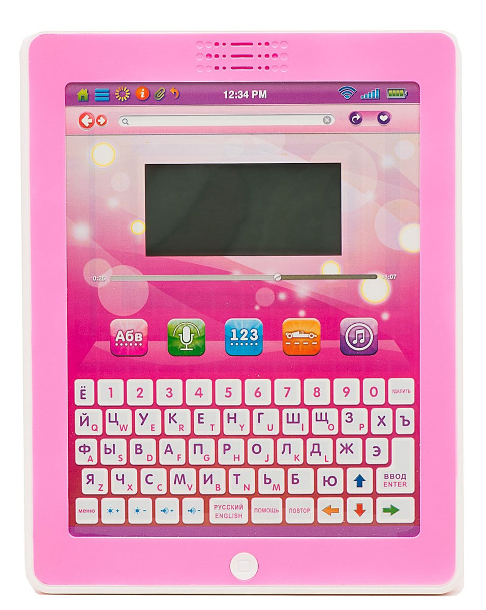 Компьютер Joy Toy Планшет, обучающийA848-H05075 Компьютер Joy Toy Планшет, обучающийA848-H05075Joy Toy 7243 - отличный подарок для вашего ребенка, который поможет в развитии разнообразных навыков. С его помощью малыш сможет выучить буквы, научится писать и читать. Математические задания разовьют логические способности, а музыкальные - слух. А чтобы ребенок смог немного отдохнуть после занятий, в планшете есть несколько увлекательных встроенных игр. Модель имеет компактные размеры, поэтому его удобно брать с собой на прогулку или в путешествие. ЖК-экран полностью безопасен для детских глаз. Интерфейс модели представлен как на русском, так и на английском языке. Предусмотрено 32 функции на русском языке и 32 на английском. Можно сделать музыкальную паузу и прослушать красивые мелодии или поиграть в любую из девяти развивающих игр. Устройство работает от трех батареек типа АА (в комплект не входят).