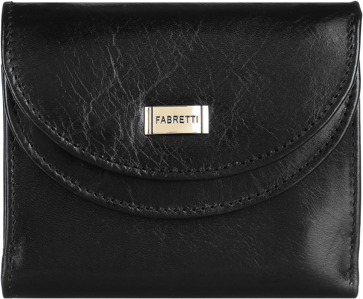 Кошелек женский Fabretti, цвет: черный. FA007-black/1FA007-black/1 Кошелек женский Fabretti, цвет: черный. FA007-black/1FA007-black/1Стильный женский кошелек от Fabretti выполнен из натуральной гладкой кожи. Аккуратная фурнитура делает дизайн утонченным и изысканным. На лицевой стороне расположен объемный карман для мелочи, который содержит два кармана для визиток и карт. Карман закрывается с помощью клапана с кнопкой. Внутри расположены два вместительных отделения для купюр. Изделие закрывается клапаном на кнопку. Кошелек упакован в плотную коробку с логотипом фирмы. Такой элегантный и оригинальный аксессуар станет неотъемлемой частью вашего образа благодаря своей практичности.