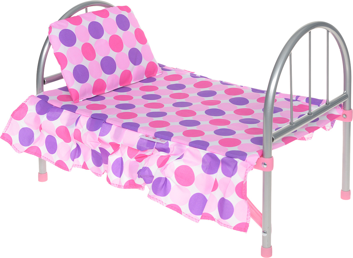 Bon Bon Berry Кроватка для кукол9342N Bon Bon Berry Кроватка для кукол9342NЛегкая кроватка Bon Bon Berry создана для того, чтобы любимые игрушки вашей малышки сладко спали и видели сказочные сны. Каркас кроватки выполнен из металла с пластиковыми элементами. Спинка и ножки кроватки раскладываются и закрепляются с помощью фиксаторов. В сложенном виде кроватка не занимает много места, что удобно для ее хранения. В комплект с кроваткой входят основание и мягкая подушечка. Теперь ваша малышка сможет убаюкивать своих кукол в удобной детской кроватке. Порадуйте ее таким замечательным подарком!