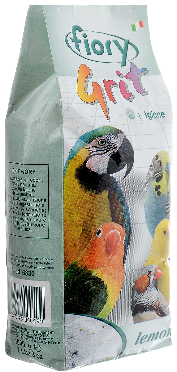 Песок для птиц Fiory Grit Lemon, с лимоном, 1 кг06830/06800 Песок для птиц Fiory Grit Lemon, с лимоном, 1 кг06830/06800Песок Fiory Grit Lemon идеально подойдет для поддержания чистоты клетки вашей птички. Он тщательно обработан и не содержит вредных бактерий и грязи, а приятный запах лимона наполняет пространство клетки свежестью. Песок также важен в качестве продукта, содержащего нужные минералы, кальций, соль, которые укрепляют кости и клюв вашей птички. Кроме того, песок оказывает благотворное влияние на пищеварение вашего пернатого друга. Состав: морской песок. Товар сертифицирован.